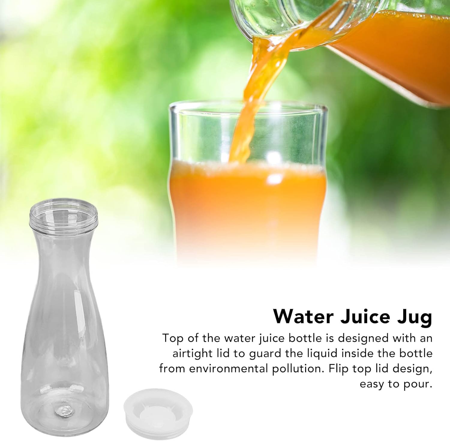 Juice Bottles with Lids,1000ml Transparent Beverage Bottle Leak-Proof Reusable Drinking Bottle Used for Work Gym Home Storage of Juice and Water