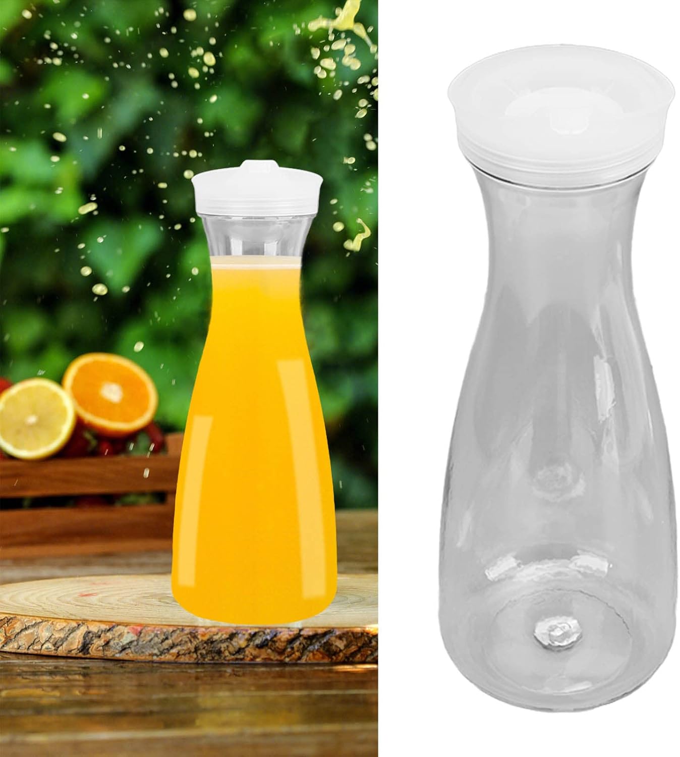 Juice Bottles with Lids,1000ml Transparent Beverage Bottle Leak-Proof Reusable Drinking Bottle Used for Work Gym Home Storage of Juice and Water