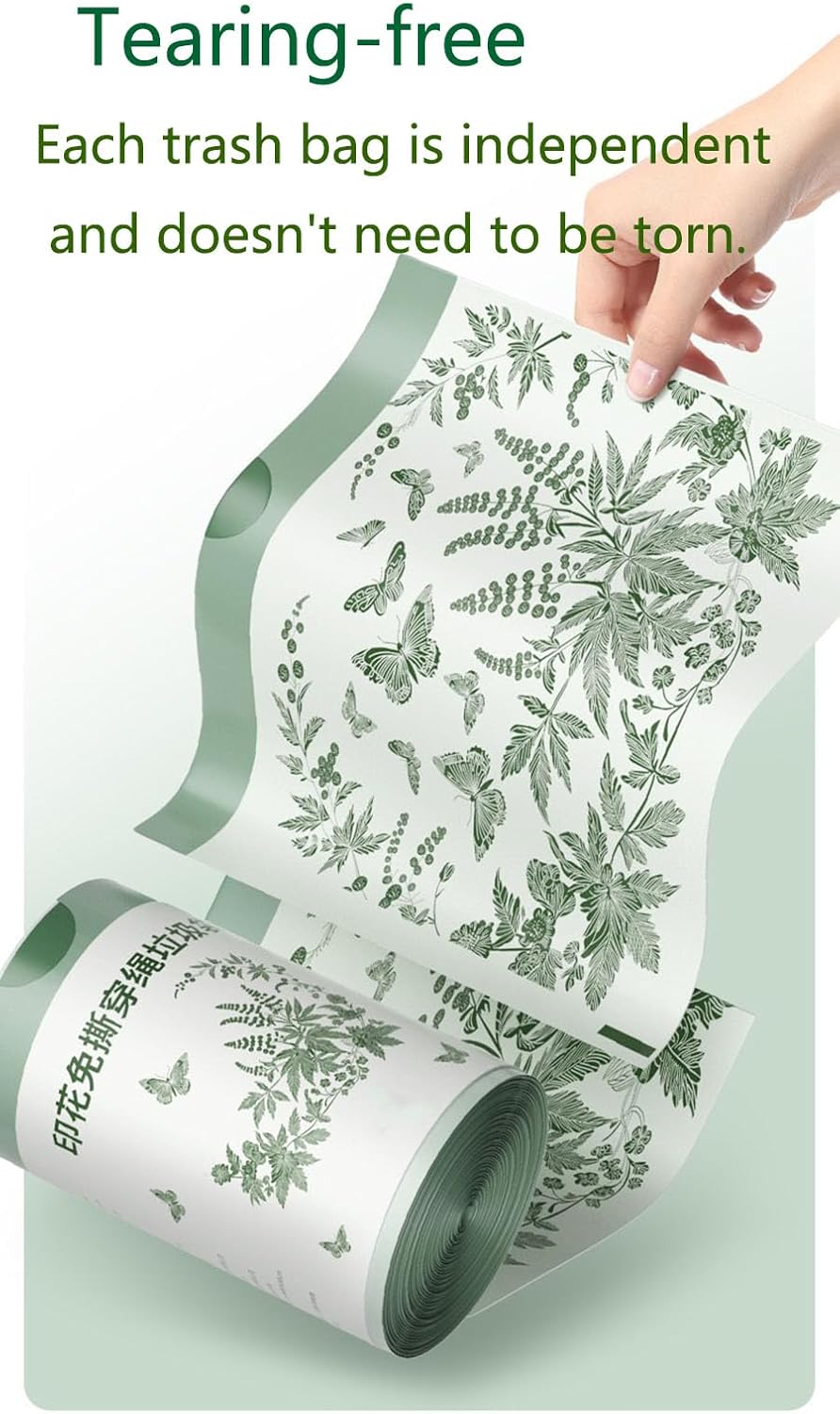 50pcs set Extra Thickened Aerial Kitchen Garbage Bags Drawstring Tie Trash Bags Home Use Tear Resistant PE Material for Food Waste