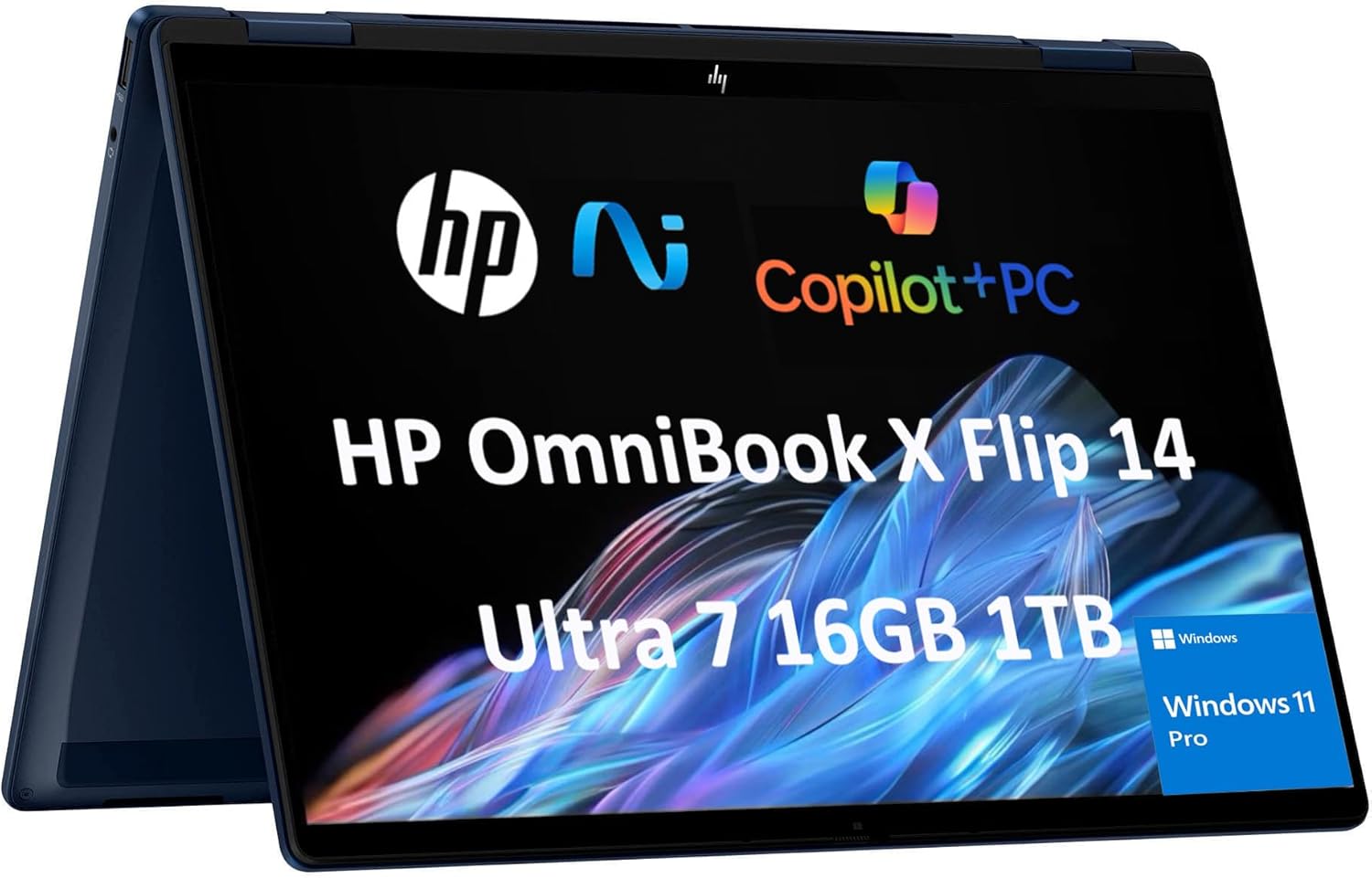 { New Arrivals} Brand New 2025 HP OmniBook X Flip 14 x360 2-in-1 Touchscreen Laptop Intel Core Ultra 7 265V 16GB RAM 1TB SSD 256V 14" FHD+ 5MP IR Webcam, Win 11 Pro Brand New Laptop