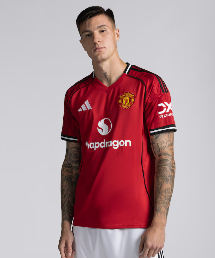 Manchester United 2025 Red Home Jersey – Men’s Breathable Football Shirt | Sports Training Shirt