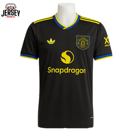 Manchester United 2025/2026 Black Jersey – Men’s Breathable Football Shirt | Sports Training T-Shirt