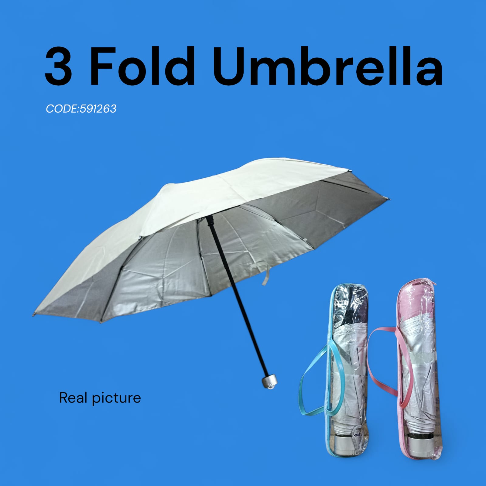 🍒🍒Anti-leak 3-Fold Umbrella🍒🍒Stay dry and stylish wherever you go with this reliable 3-fold umbrella. Designed for convenience and durability, it’s the perfect everyday companion for sudden shower