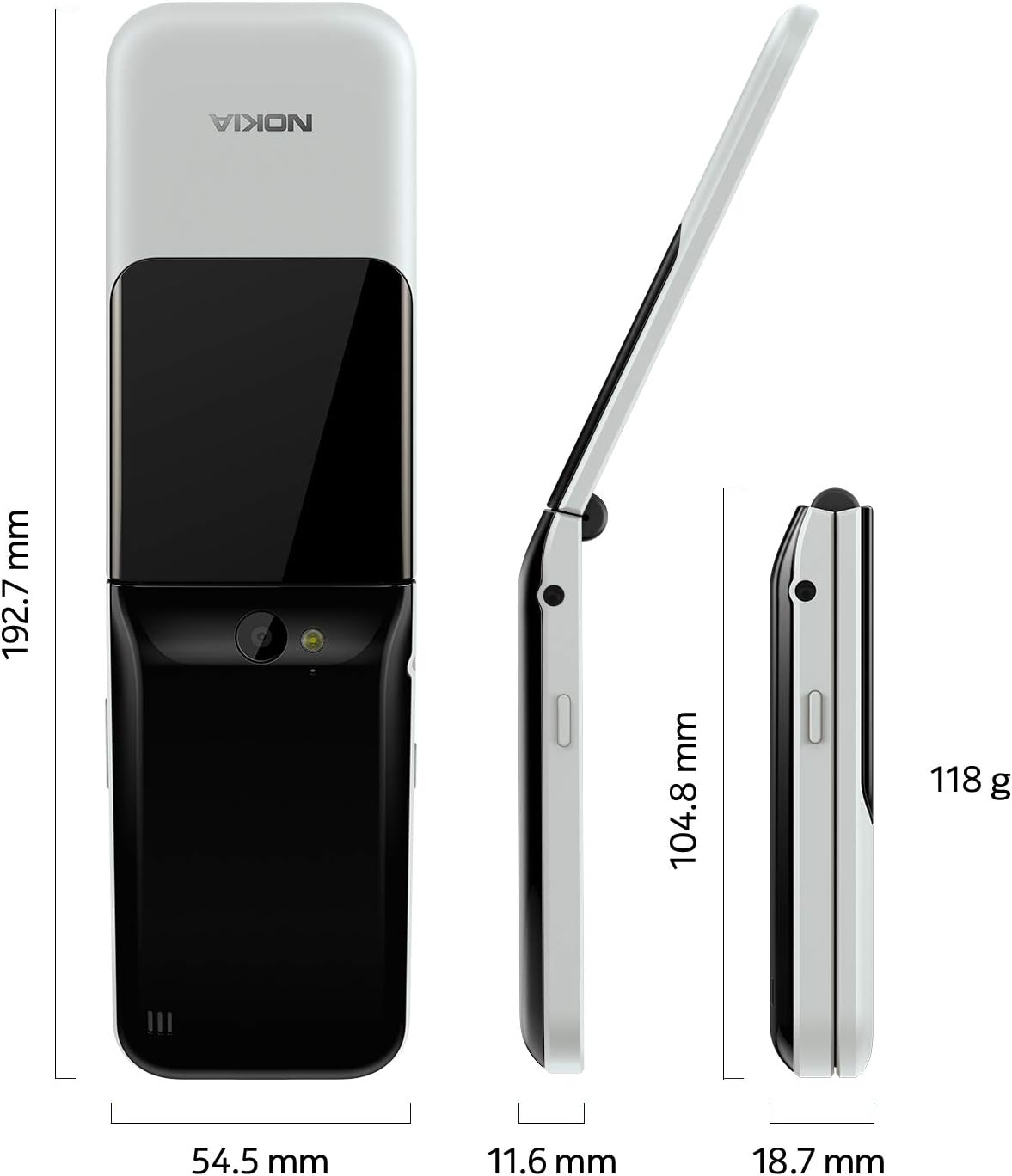 Nokia 2720 Flip Mobile, Mobile Phone, Dual Screen, Equipped with 4G Internet - Long Battery Life - Compact and Strong Dual Sim Card 4 GB Internal Memory, 512 MB RAM, Dual SIM Featured phone