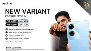 NEW ARRIVALS!! Realme Note 60- 6.74 Inch IPS LCD Display, 4+128GB RAM- Expandable Upto 8GB(4+4) RAM, 5000mAh, Android 14, Fingerprint  32MP Rear & 5MP Front Camera, 10W Fast Charging smartphones