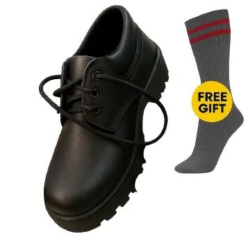 BACK TO SCHOOL SHOES UNISEX, DURABLE SCHOOL LEATHER SHOES WITH FREE PAIR OF SOCKS, COMFORTABLE & LONG-LASTING FOOTWEAR FOR STUDENTS