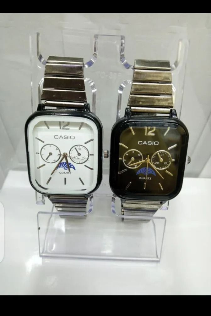 casio Unisex Analog Square Dial Stainless Steel Band Watch Fashion Accessories Watches Unisex watches Quartz Watches