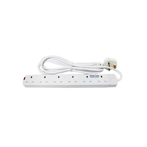 PowerKing 6 Way Heavy Duty Extension With Surge Protector.Six Universal Outlets: Accommodate up to six devices simultaneously, suitable for various plug types. 3-Meter Long Cable: Provides extended
