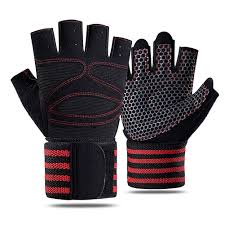 Breathable Gym Workout Gloves with Wrist Support Strap, Non-Slip Weightlifting Training Gloves for Fitness, Bodybuilding, Cycling & Cross Training, Durable Anti-Sweat Grip Design