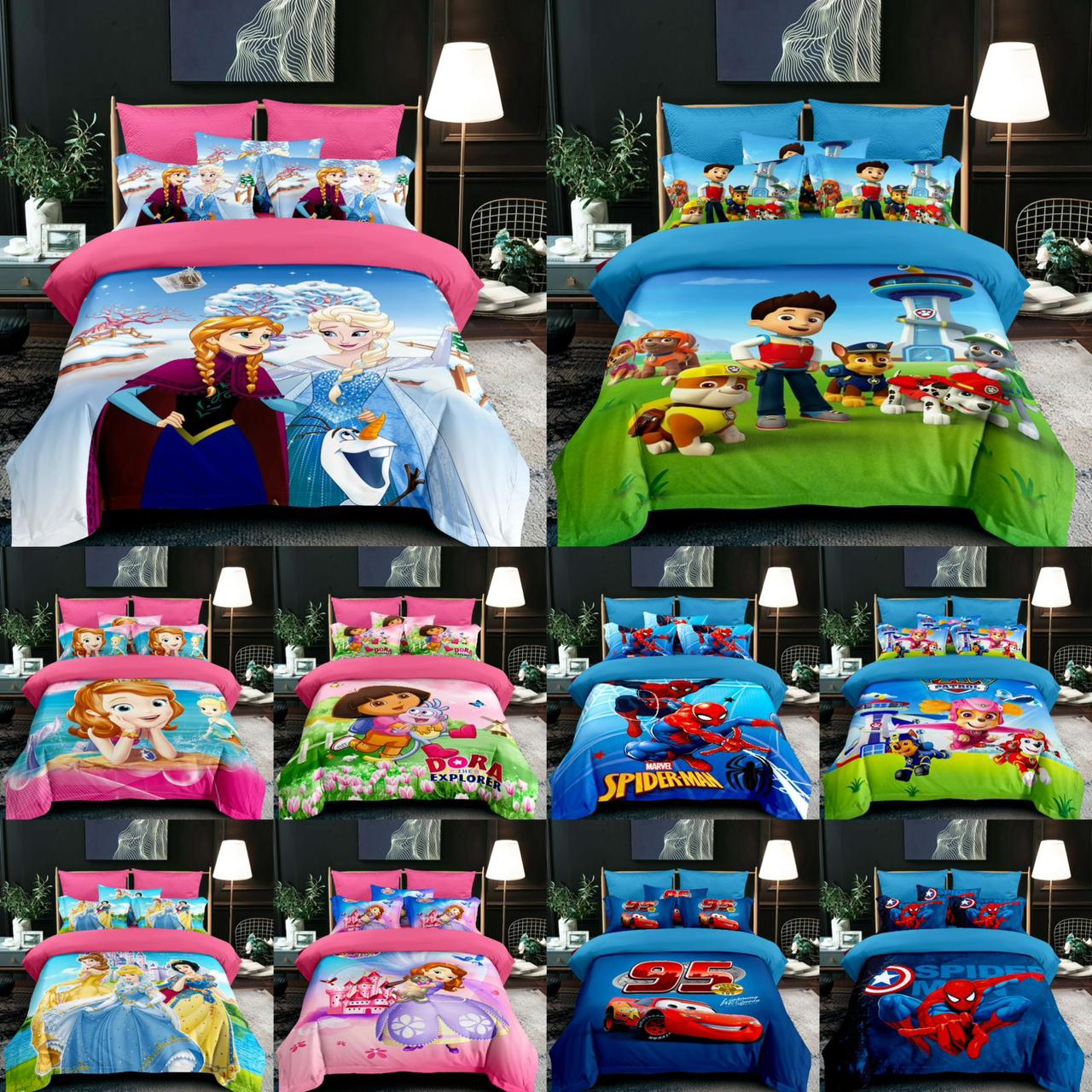 boy/girl Cartoon themed duvet, one sheet, one pillowcases size 4*6 Duvet Covers & Sets