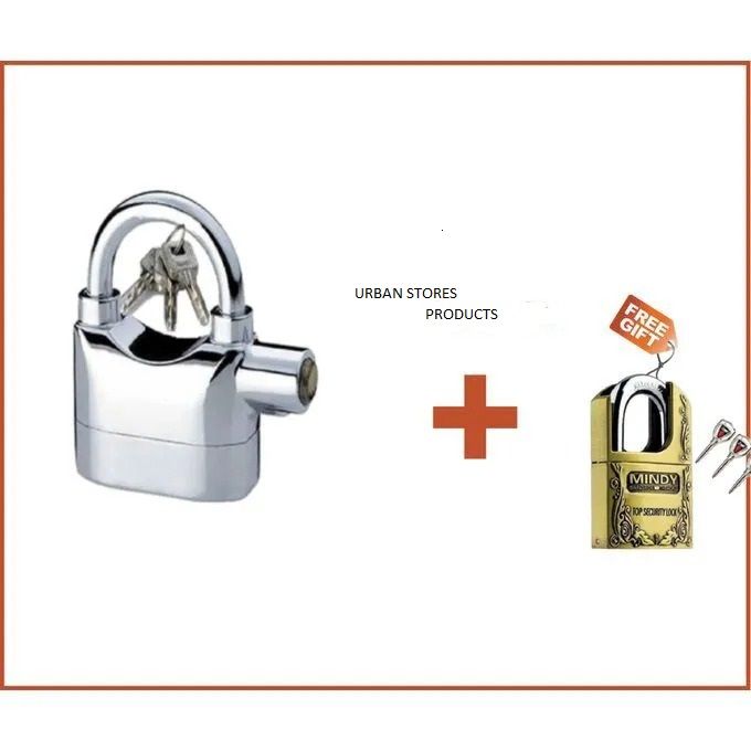 HOT SELLING Generic Quality Alarm Lock Siren Padlock + Free Mindy Padlock🔥✔✔