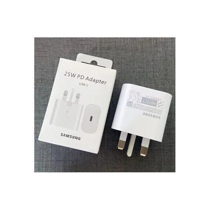 Samsung 25 Watts Quality Fast Charger Adapter for Galaxy A17,A16,A07,A06,A26,A15,A25,A05,A05S,A06,S23FE With Type C Output Adapter (Head Only)
