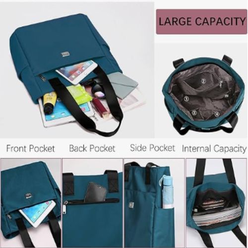 Stylish Oxford Tote Handbag Large Capacity Women's Fashionable Bag with Polyester Lining.