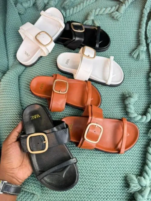 Luxury Zara-Inspired Brown Soft Cushion Open-Toe Sandals – Lightweight Strapless Comfort Slides for Women (Sizes 37–41)