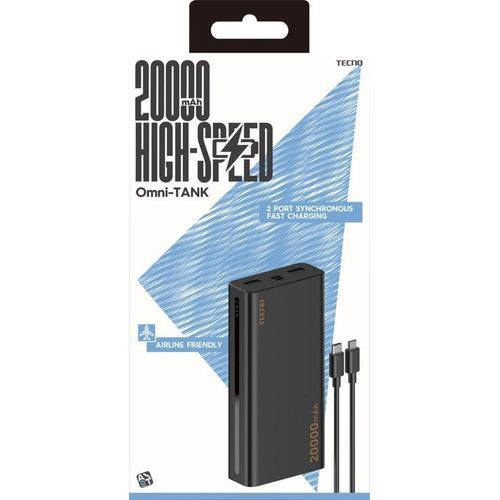 Tecno 2 Way High Speed 20000mAh Multi protection Power Bank