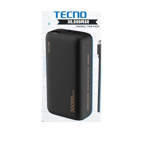 Tecno 3 Way High-Speed Charging 30000mAh Multi-Protection Power Bank