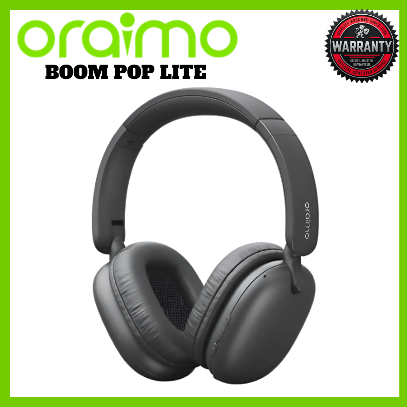 Oraimo BoomPop Lite Over-Ear Wireless Bluetooth Headphones ENC 65H Playtime Sound360 Spatial Audio Noise Cancelling Dual Connectivity Low Latency Gaming Foldable 40mm Drivers Type-C Charge Head Phones