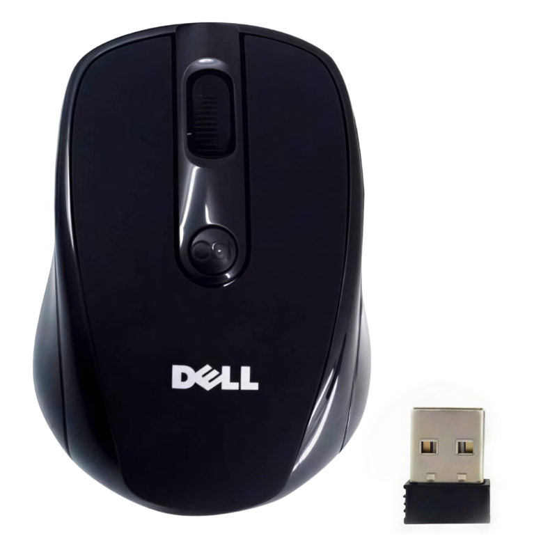 DELL Wireless 2000 DPI Optical Mouse Mice 2.4GHz Cordless USB Nano Receiver Ergonomic Lightweight for Laptop Computer Desktop PC Plug and Play High Precision Compatible Windows macOS Linux