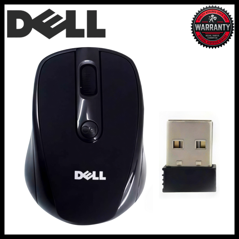 DELL Wireless 2000 DPI Optical Mouse Mice 2.4GHz Cordless USB Nano Receiver Ergonomic Lightweight for Laptop Computer Desktop PC Plug and Play High Precision Compatible Windows macOS Linux