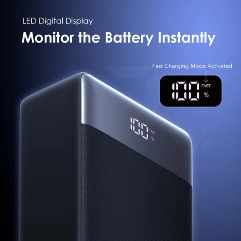 Oraimo PowerBox 400 Vision 40000mAh Power Bank Fast Charging 22.5W Powerbank - AniFast LED Display 4 Outputs 40000 mAh Power Bank for Smartphones Laptops Smartwatch Meta Glasses