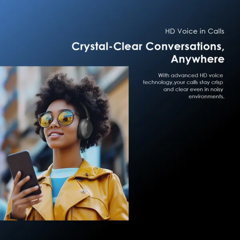 Oraimo BoomPop Pro Headphones Hybrid ANC Bluetooth Wireless Deep Bass 82 Hours Battery Dual Multipoint Touch Swipe ENC Calls Compatible with Smart Phones Laptops and Earbuds for Gaming Travel Office