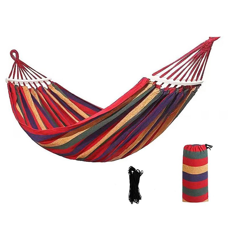 Large Portable Cotton Hammock for 2 Adults – Heavy-Duty Double Camping Hammock (300KG Capacity), Foldable Outdoor Garden Swing Bed for Travel, Beach & Backyard
