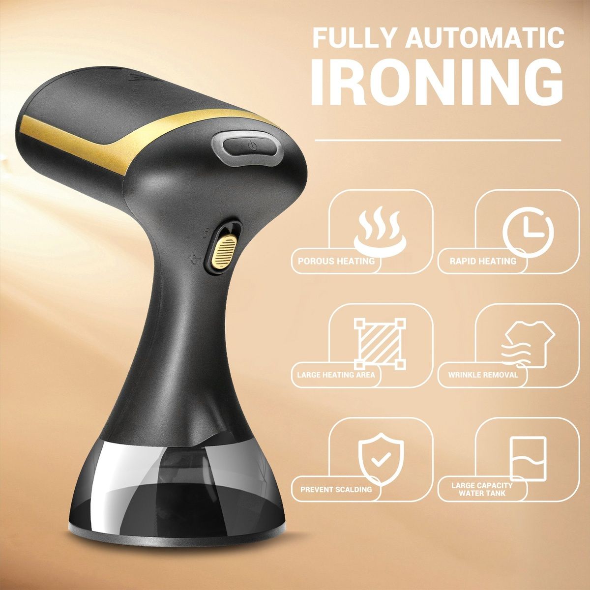 1500W Handheld Garment Steamer – 300ML Portable Clothes Steamer, Fast Heat-Up Wrinkle Remover with Continuous Steam for Curtains, Clothes & Travel Kenya- Black