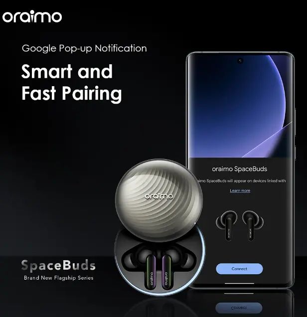 oraimo SpaceBuds Hybrid ANC True Wireless Earbuds Customized Voice Prompt Bluetooth Earphones