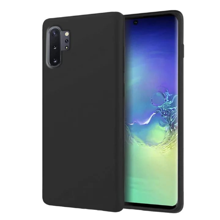 Silicone Case for Samsung Galaxy Note10, Note10+, Note10 5G, Note10+ 5G (Choose Correctly for your phone), Note10 Series, Black/Navy Liquid Silicone Phone Cover Samsung Note10 Plus 5G, Note 10 Plus 5G