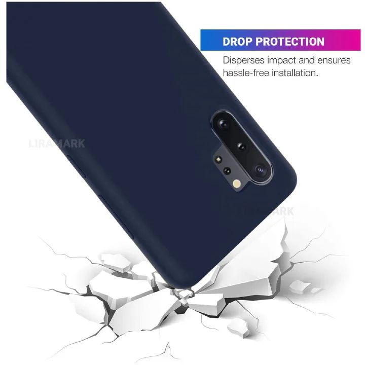 Silicone Case for Samsung Galaxy Note10, Note10+, Note10 5G, Note10+ 5G (Choose Correctly for your phone), Note10 Series, Black/Navy Liquid Silicone Phone Cover Samsung Note10 Plus 5G, Note 10 Plus 5G