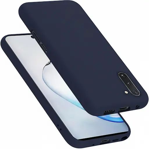 Silicone Case for Samsung Galaxy Note10, Note10+, Note10 5G, Note10+ 5G (Choose Correctly for your phone), Note10 Series, Black/Navy Liquid Silicone Phone Cover Samsung Note10 Plus 5G, Note 10 Plus 5G