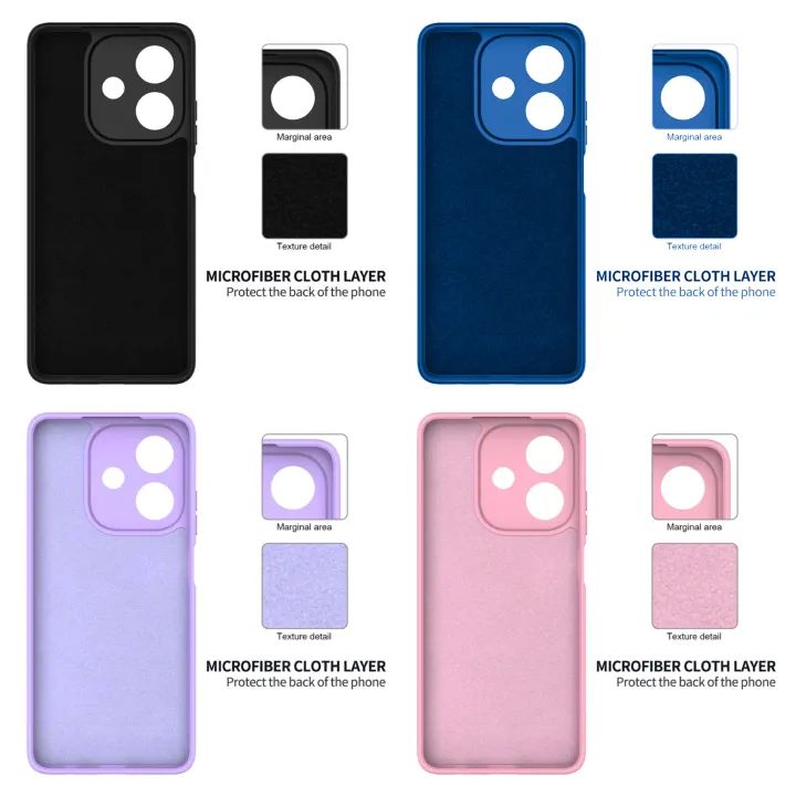 Oppo A3x 4G/5G / Oppo A3 5G Original Liquid Silicone Phone Case/Cover available in Black, Blue, Light Purple (Lilac) & Pink