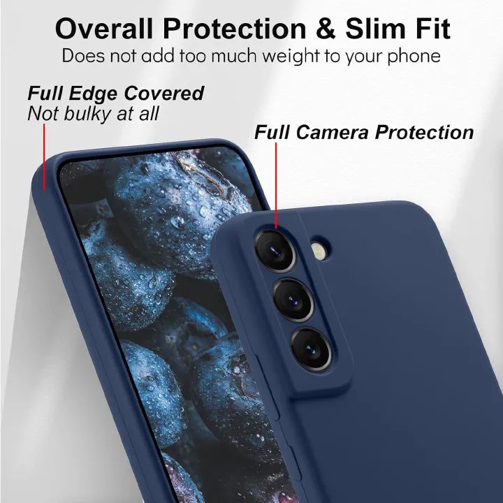 Silicone Case for Samsung Galaxy S21, S21+, S21 Ultra, S21 FE (Choose Correctly for your phone model), S21 Series (2021) Black/Navy, Liquid Silicone Phone Cover Samsung s21 s21 Plus S21 ultra S21 FE