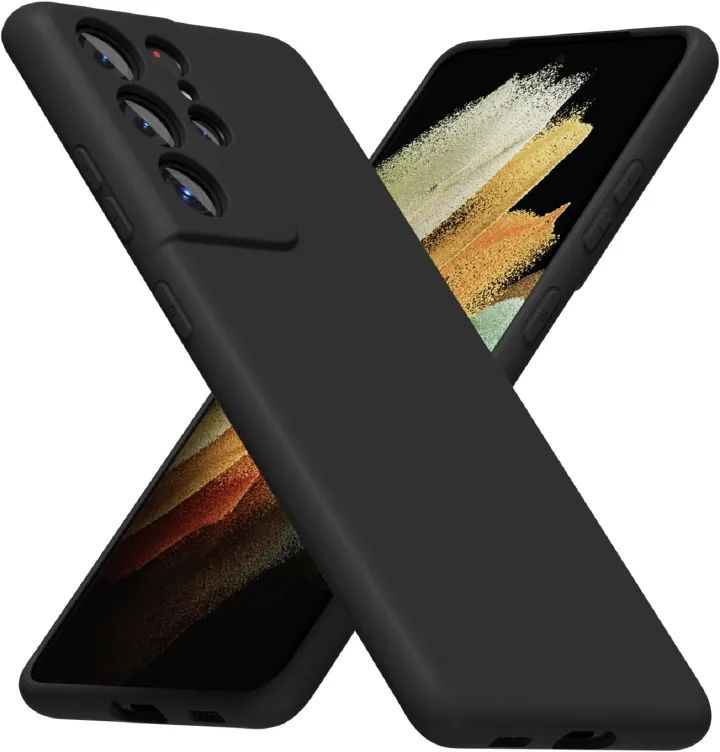 Silicone Case for Samsung Galaxy S21, S21+, S21 Ultra, S21 FE (Choose Correctly for your phone model), S21 Series (2021) Black/Navy, Liquid Silicone Phone Cover Samsung s21 s21 Plus S21 ultra S21 FE
