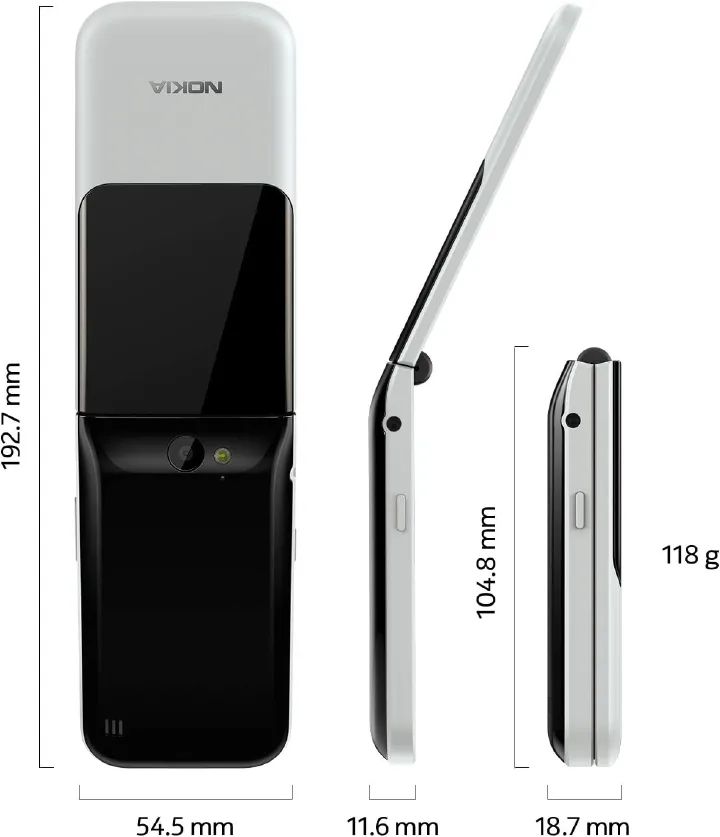 Nokia 2720 Flip Mobile, Mobile Phone, Dual Screen, Equipped with 4G Internet - Long Battery Life - Compact and Strong Dual Sim Card 4 GB Internal Memory, 512 MB RAM, Dual SIM Featured phone