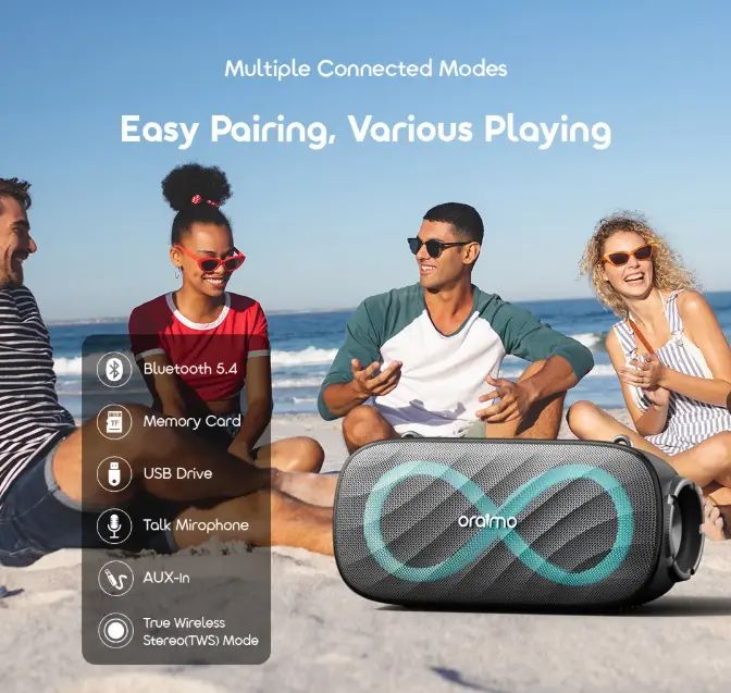 oraimo SpaceBox Pro 80W Karaoke-Support Wireless Bluetooth Speaker 2.1 Channel Surround Sound