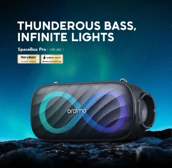 oraimo SpaceBox Pro 80W Karaoke-Support Wireless Bluetooth Speaker 2.1 Channel Surround Sound