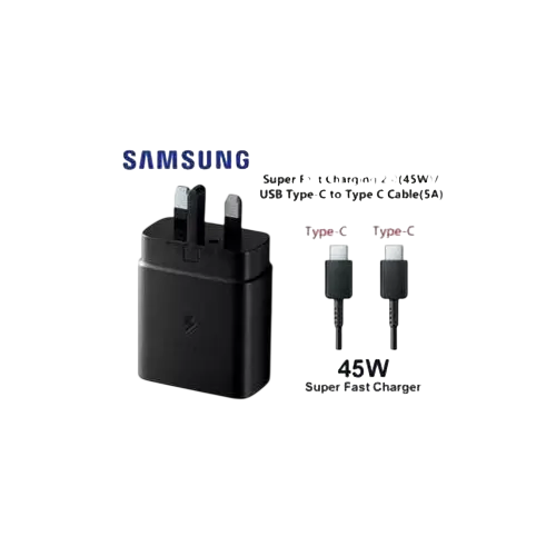 ORIGINAL Samsung 45W Pd Charger Adapter With USB Type C To Type C Cable
NEW  ARRIVALS Samsung 45W Pd Charger Adapter With USB Type C To Type C Cable
FLASH SALE Samsung 45W Pd Charger Adapter With USB