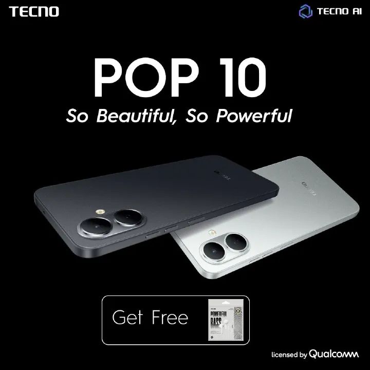 [NEW ARRIVAL]Tecno POP 10 6.6" 64GB Storage + 6GB(3+3Gb)RAM 120Hz Hole Screen Dual Speakers IP54 Waterproof - Android 15 13MP Camera Dual sim 5000mAh- Smartphones