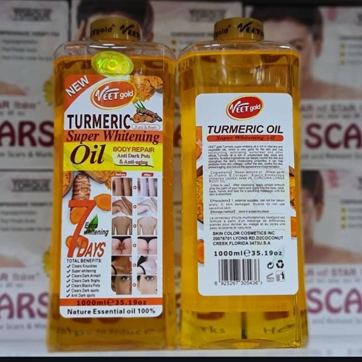 ANNIVERSARY OFFER! VEET GOLD Tumeric Super Whitening and Brightening Body Oil 500ml It Moisturizes Your Skin and Evens Your Skin Tone