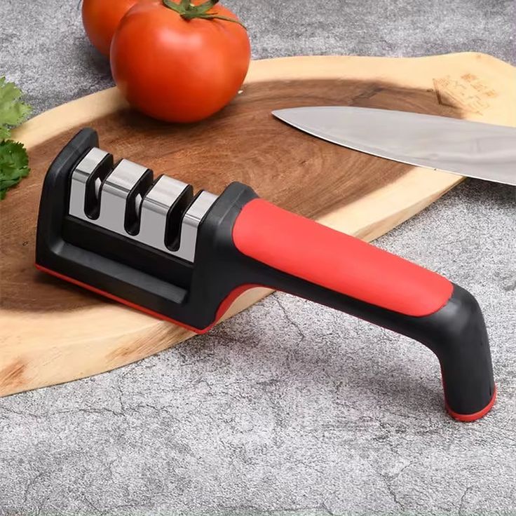 SALE!1
 HIGH QUALITY KNIFE SHARPENER- Maintains sharpness and safety of your kitchen knives. It provides two sharpening stages to restore precision edges. Compatible with a Variety of knives.