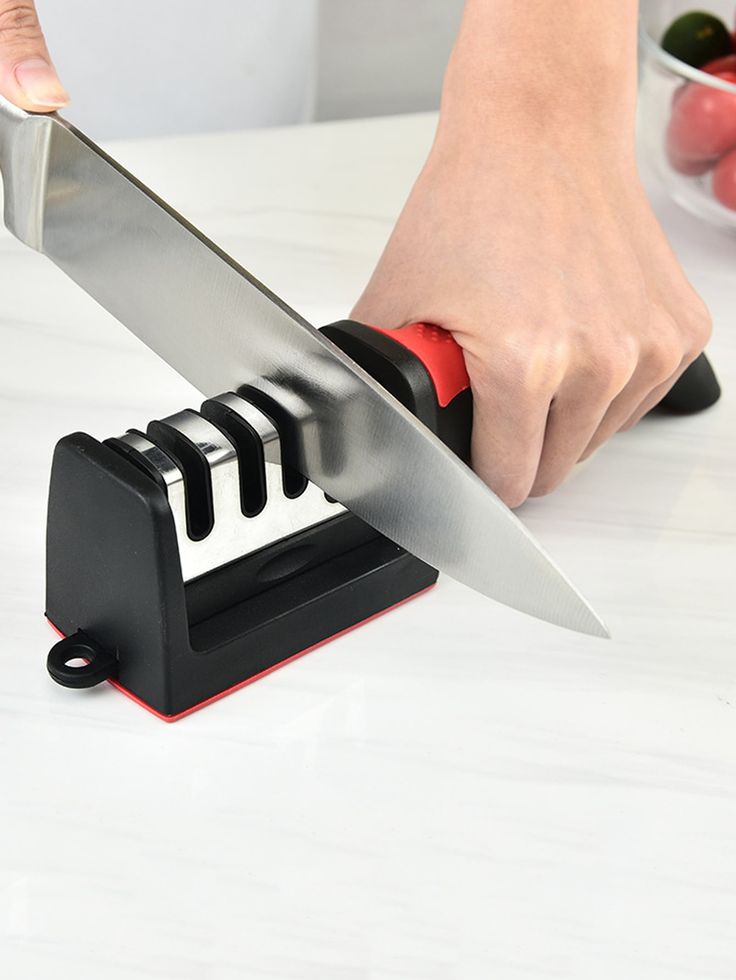 SALE!1
 HIGH QUALITY KNIFE SHARPENER- Maintains sharpness and safety of your kitchen knives. It provides two sharpening stages to restore precision edges. Compatible with a Variety of knives.