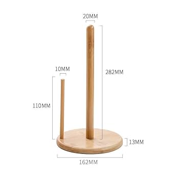WOODEN KITCHEN TOWEL HOLDER- High quality modern free standing chrome toilet paper/ kitchen roll holder that is easy to clean. It is lightweight, portable and free standing hence no need for mounting.