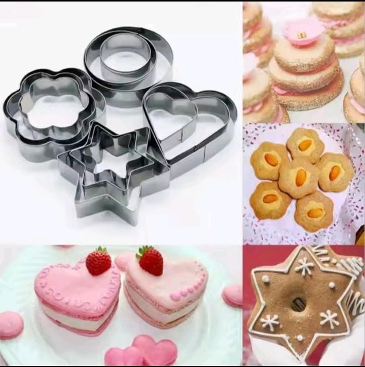 SALE!!
12 PC COOKIE CUTTER- Stainless steel cookie mould cutter set to cut cookie dough into fun shapes before baking. The set icludes four different shapes : heart, flower, star and a circle.