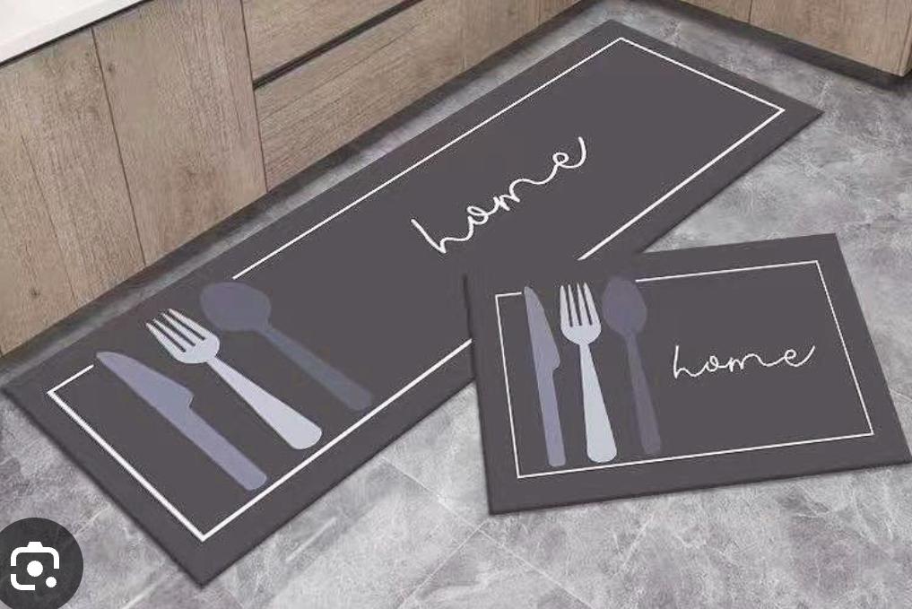 ALERT!!
2 PC KITCHEN MAT/ RAGS- Non slip microfiber material with non skid latex backing material that adds safety around the working area. It adapts beautiful patterns as well as modern design.