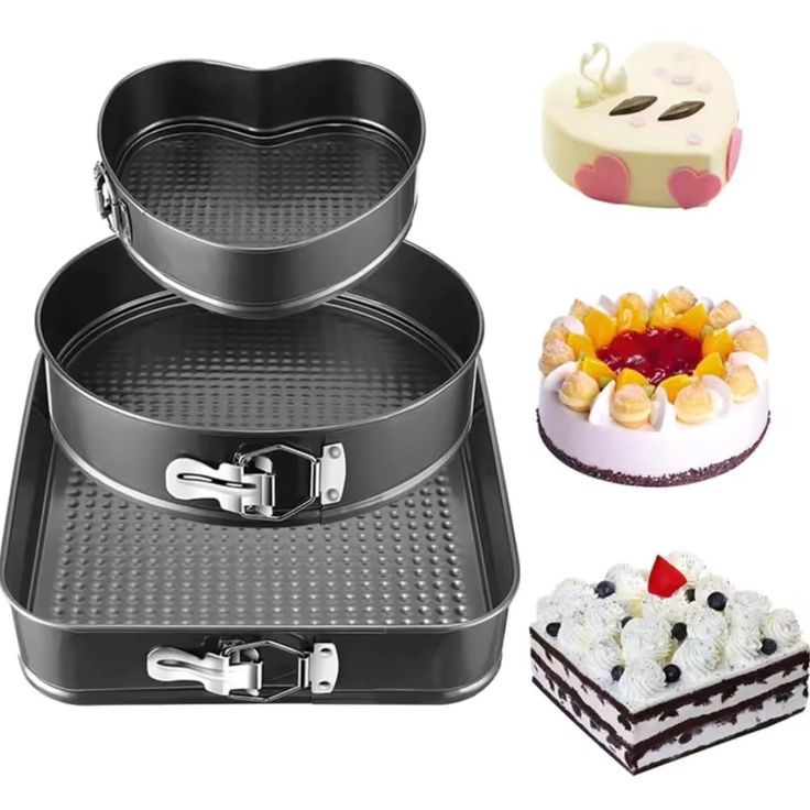 SALE ALERT!!
HIGH QUALITY 3PC CAKE MOULDS- Non stick coating loaf pan designed for baking lovers. Pan is made of heavy gauge carbon steel that comes in three distinctive shapes as pictured.