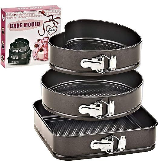 SALE ALERT!!
HIGH QUALITY 3PC CAKE MOULDS- Non stick coating loaf pan designed for baking lovers. Pan is made of heavy gauge carbon steel that comes in three distinctive shapes as pictured.