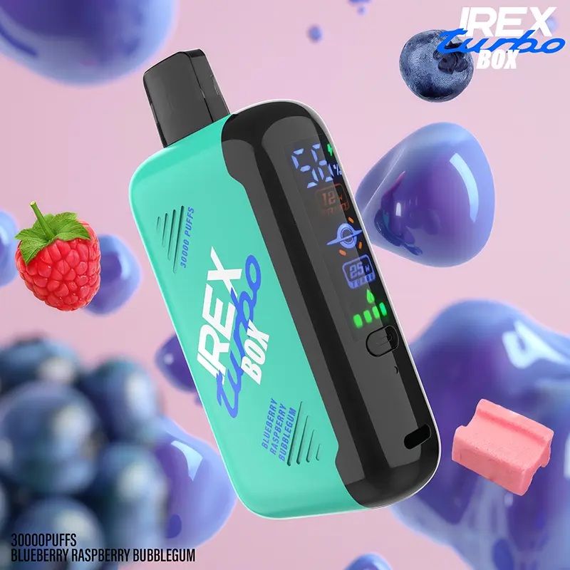 IREX Turbo Box 30,000 puffs Disposable Vape ~ Rechargeable, Smart Display, Turbo Mode (25W), Normal Mode (12W), Adjustable Airflow, 
5% Nicotine