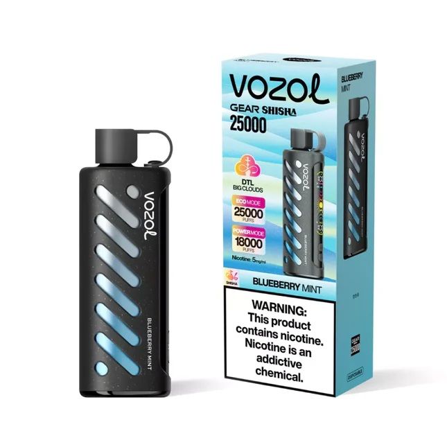 Vozol Gear Shisha 25K Disposable Vape ~ Rechargeable, 2.1-inch Colour Display, Adjustable Airflow, Dual Vape Mode, Audio Interactive, 5mg/ml (0.5%) Nicotine