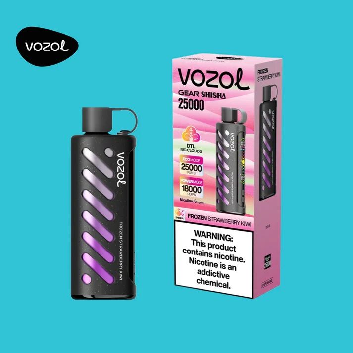 Vozol Gear Shisha 25K Disposable Vape ~ Rechargeable, 2.1-inch Colour Display, Adjustable Airflow, Dual Vape Mode, Audio Interactive, 5mg/ml (0.5%) Nicotine